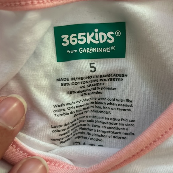 girls tie dye shortalls 365kids Garanimals size 5 NWT and size 8 tshirt bundle - Picture 3 of 5
